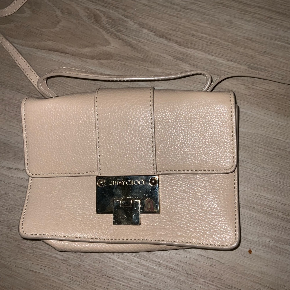 Jimmy choo beige crossbody bag